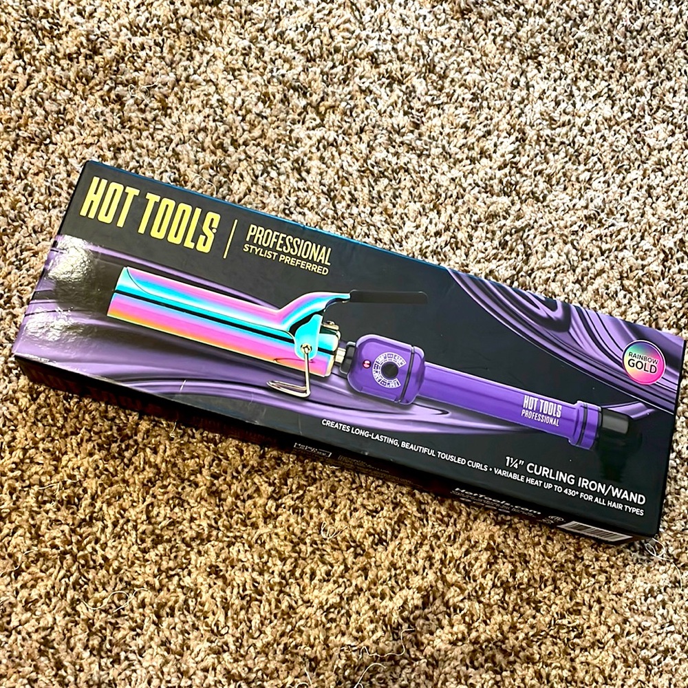 HOT TOOLS Professional Rainbow Gold Curling Iron/Wand, 1 ¼”